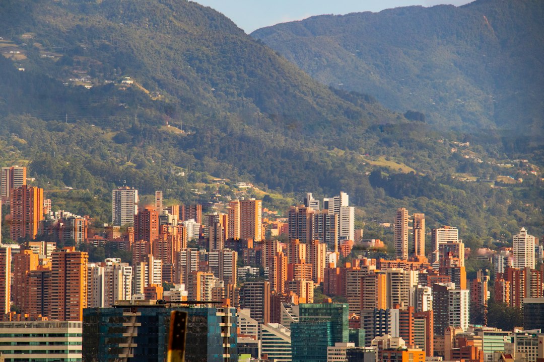 View over Medellín with the mountains of the Aburrá Valley in the background